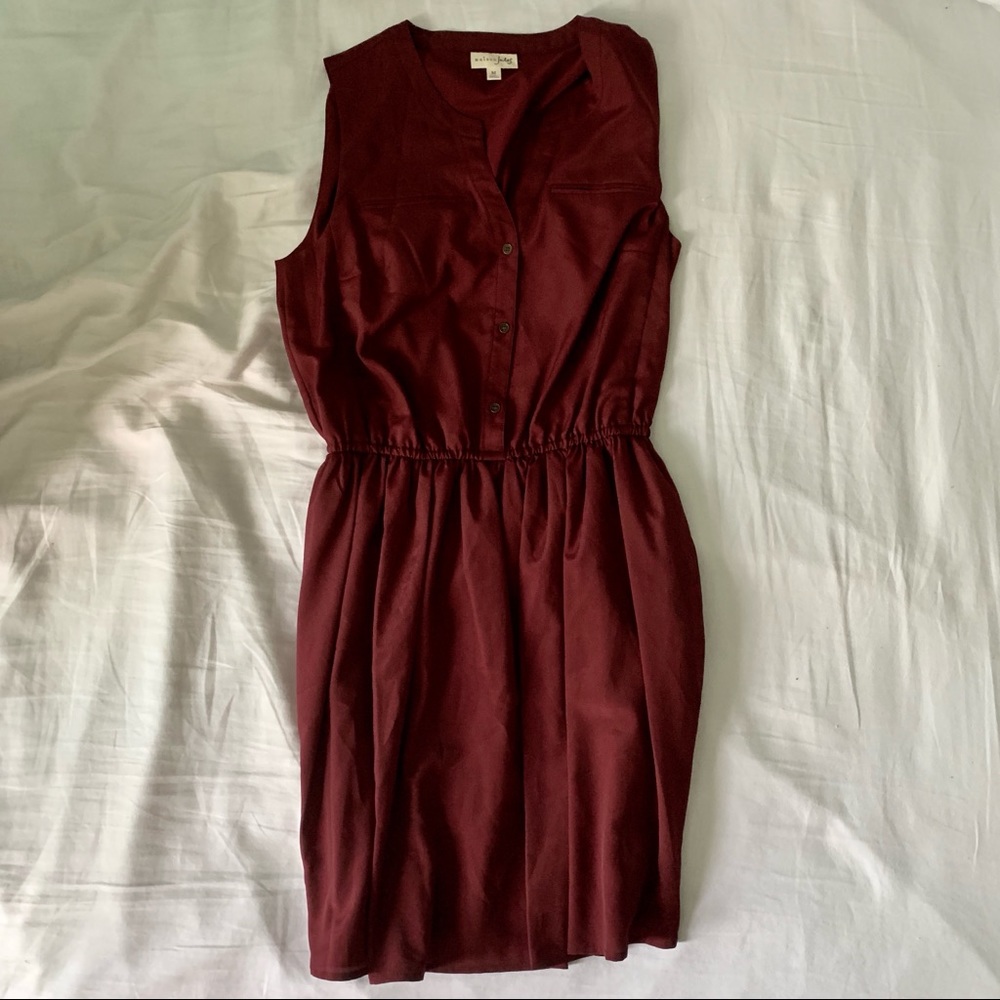 Maroon Button-Up Dress
